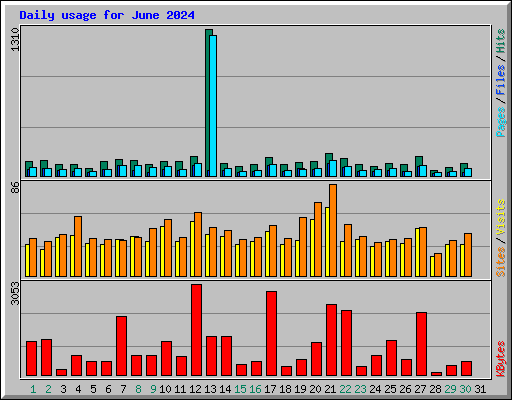 Daily usage for June 2024