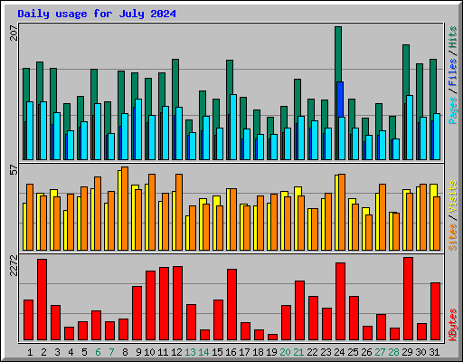 Daily usage for July 2024