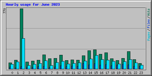 Hourly usage for June 2023