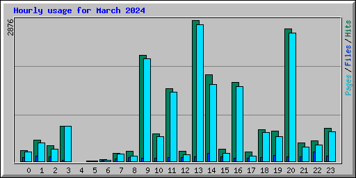 Hourly usage for March 2024