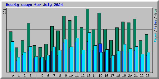 Hourly usage for July 2024